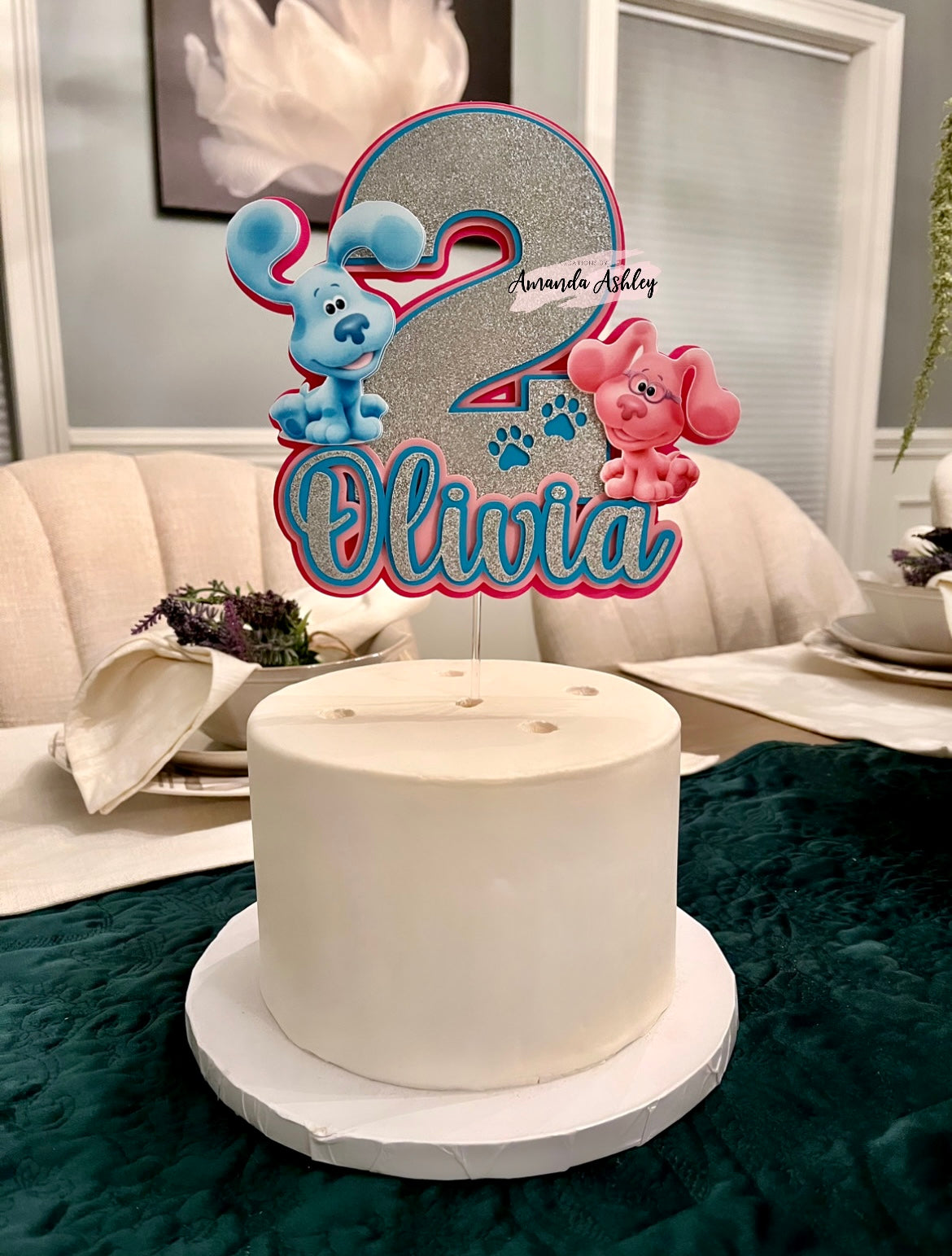 Blue Pup Cake Topper