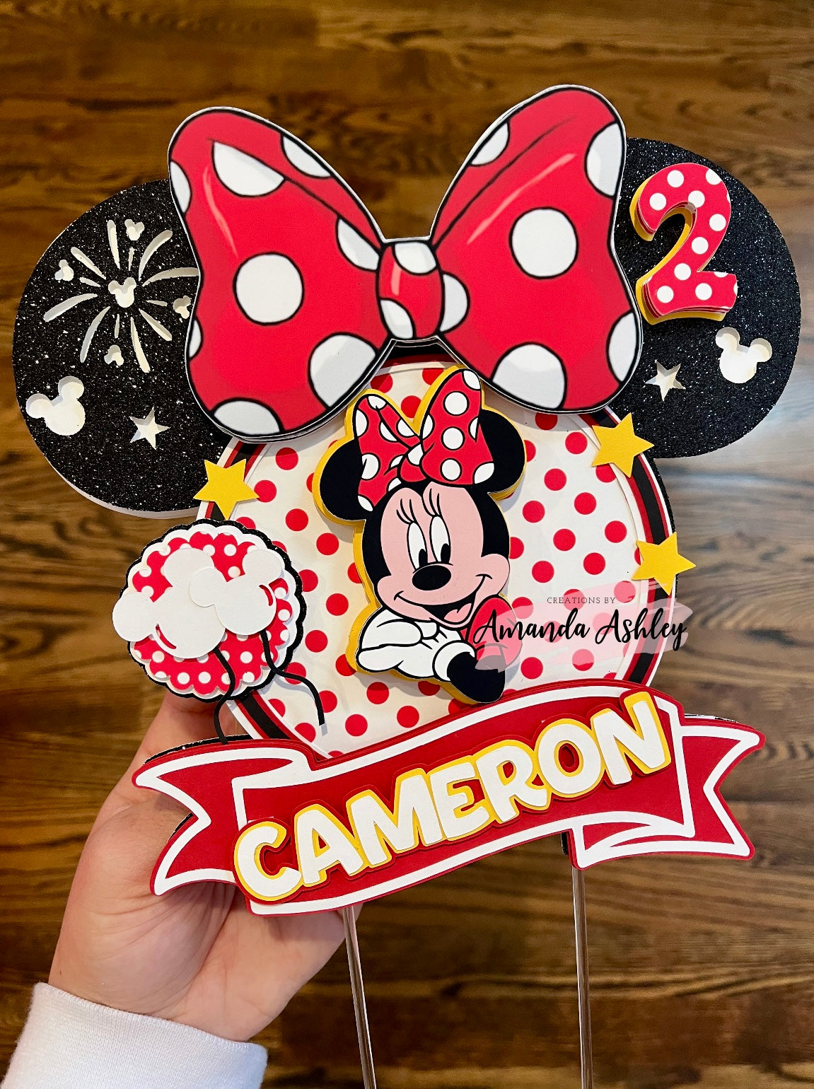 Red Polka Dot Mouse Cake Topper