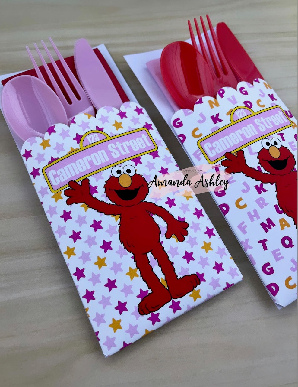 Pink Elmo Cutlery Set