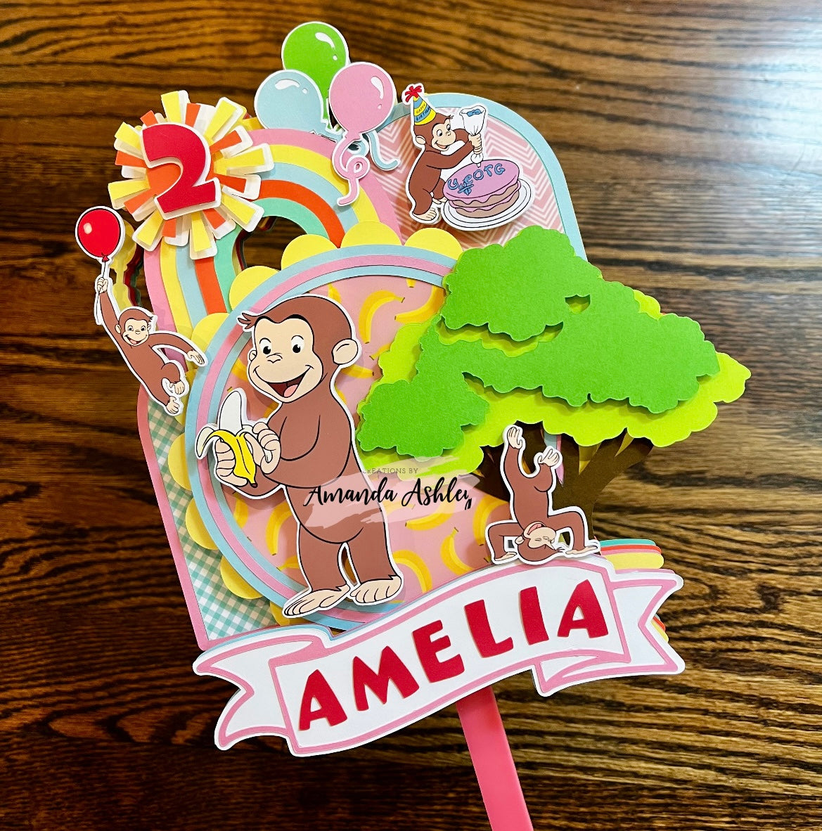 Curious Monkey Cake Topper