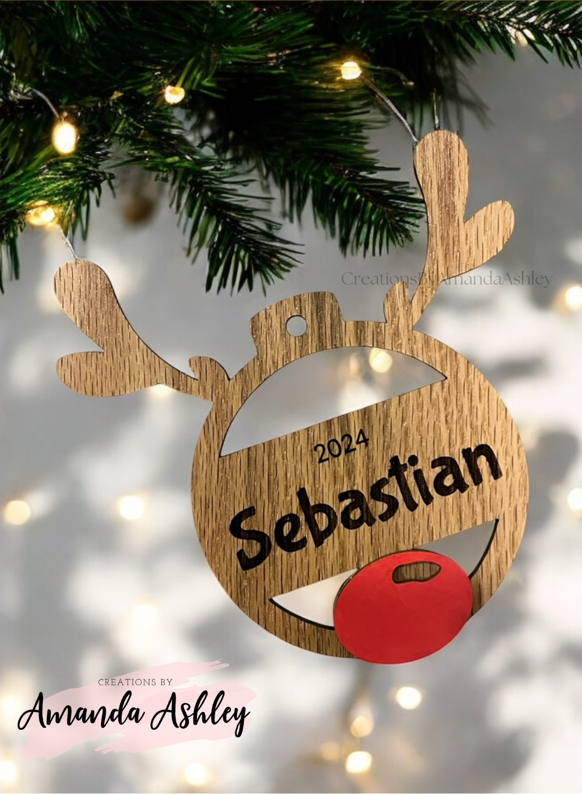 Customizable Reindeer Ornament