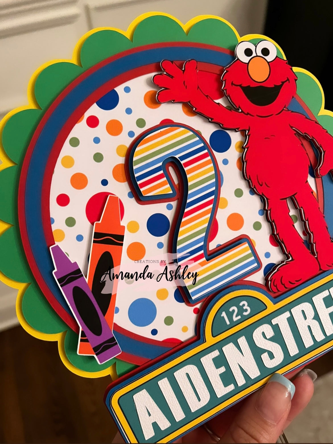 Red Sesame Friend Cake Topper