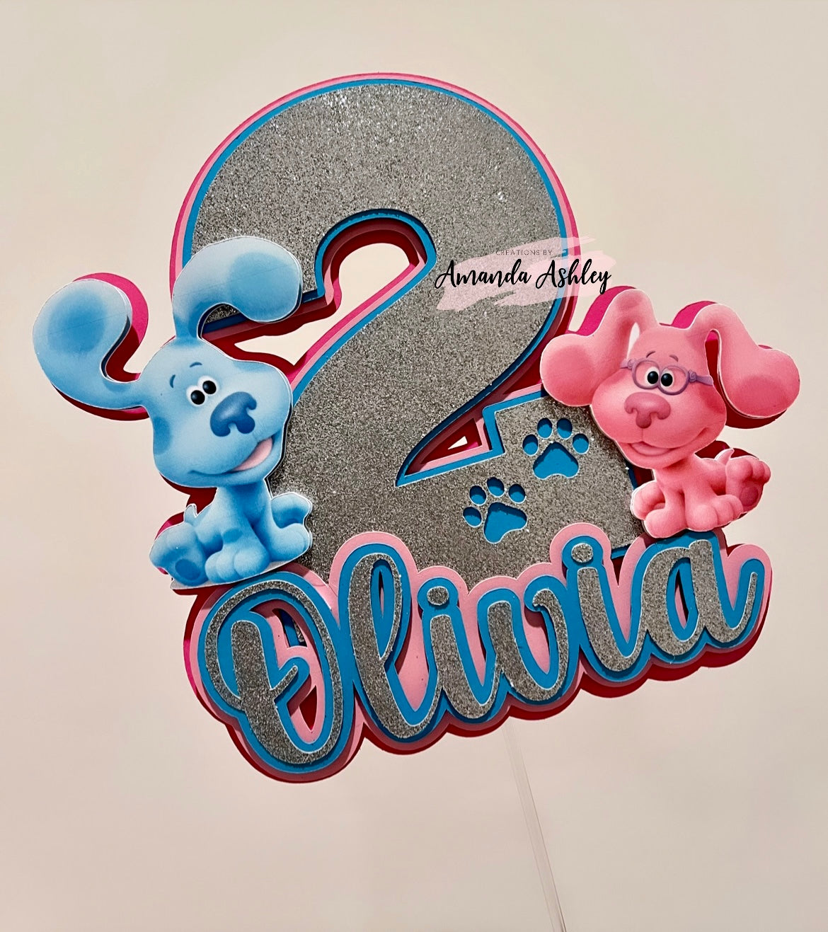 Blue Pup Cake Topper