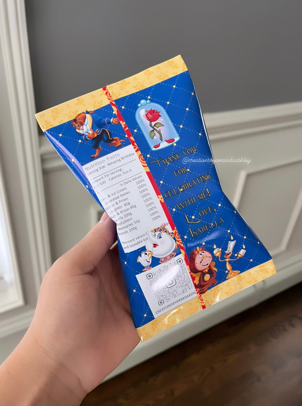 Princess Belle Themed Chip Bags