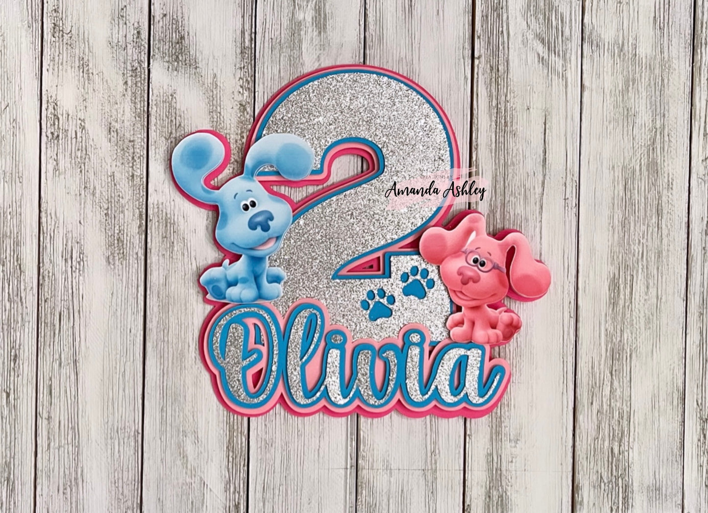 Blue Pup Cake Topper