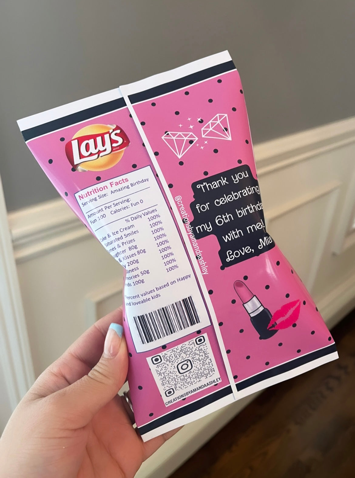 Pink Doll Chip Bags