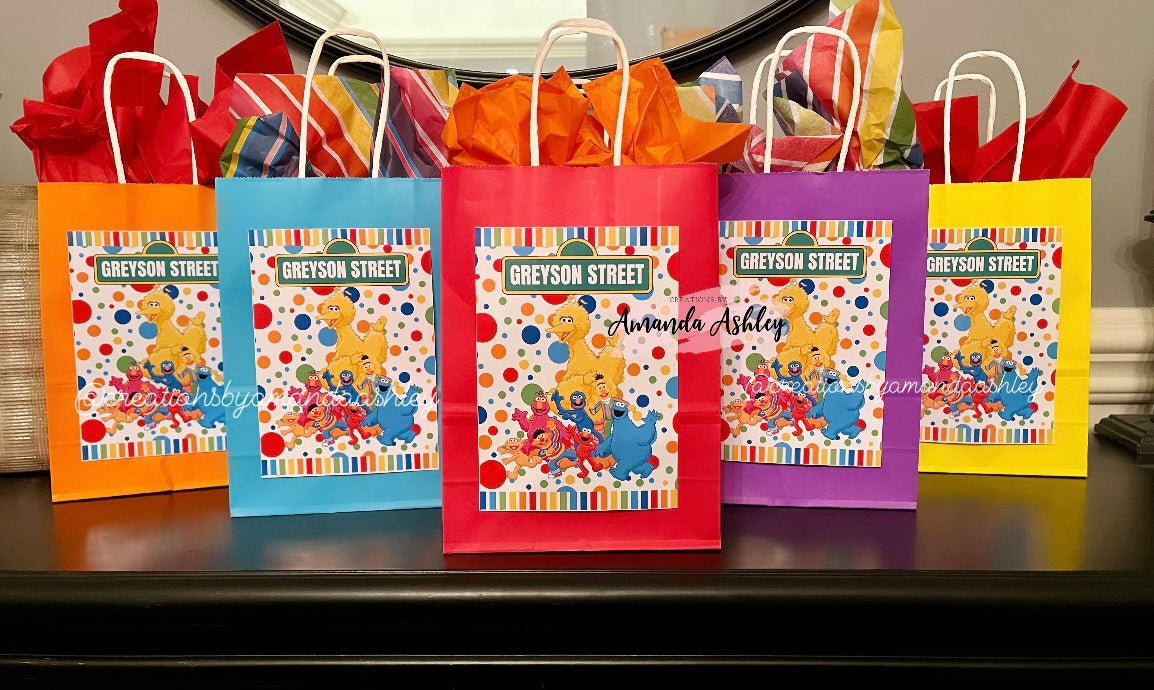 Sesame Friends Party Bag Labels