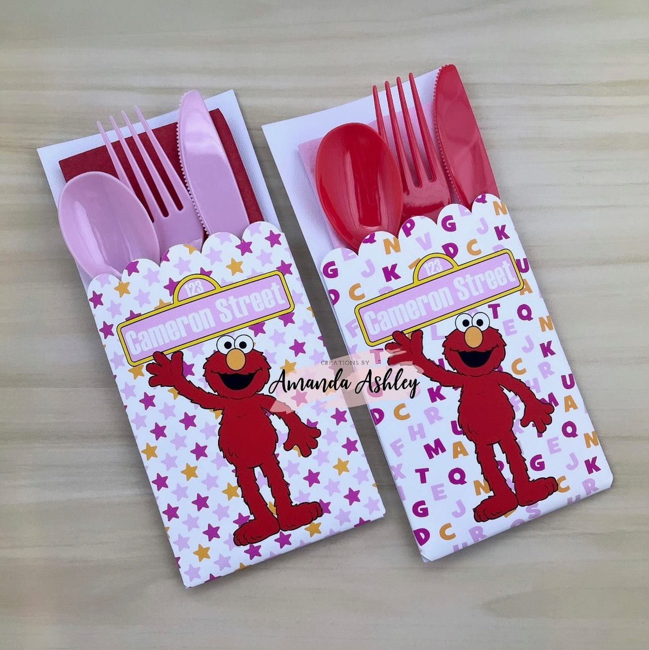 Pink Elmo Cutlery Set