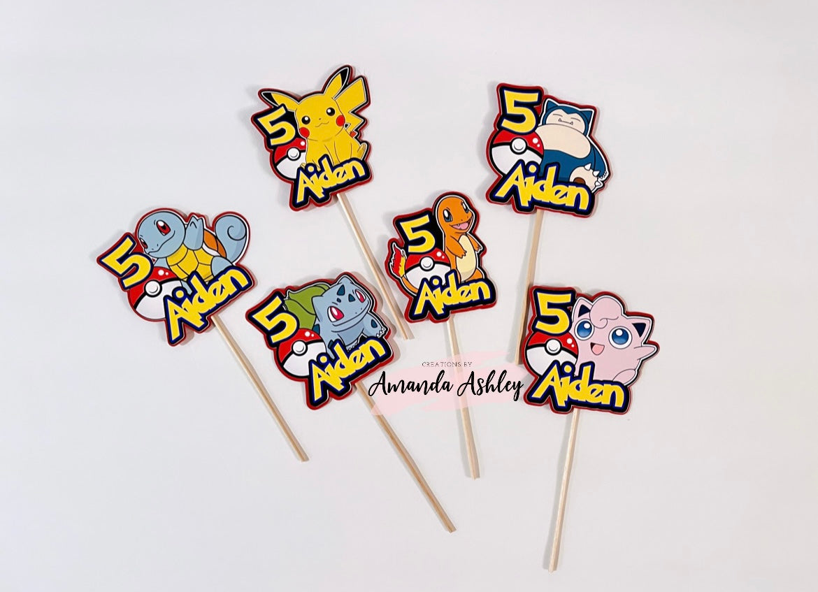 Pokemon Cupcake Toppers