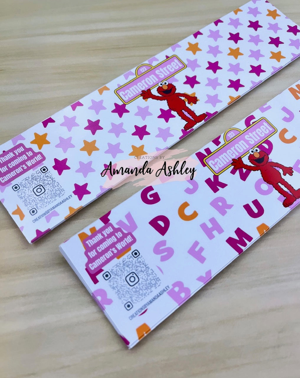 Pink Sesame Friend Waterbottle Labels