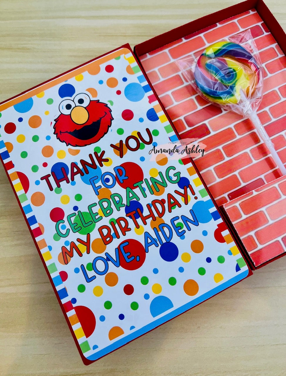 Sesame Friend Lollipop Favor Boxes