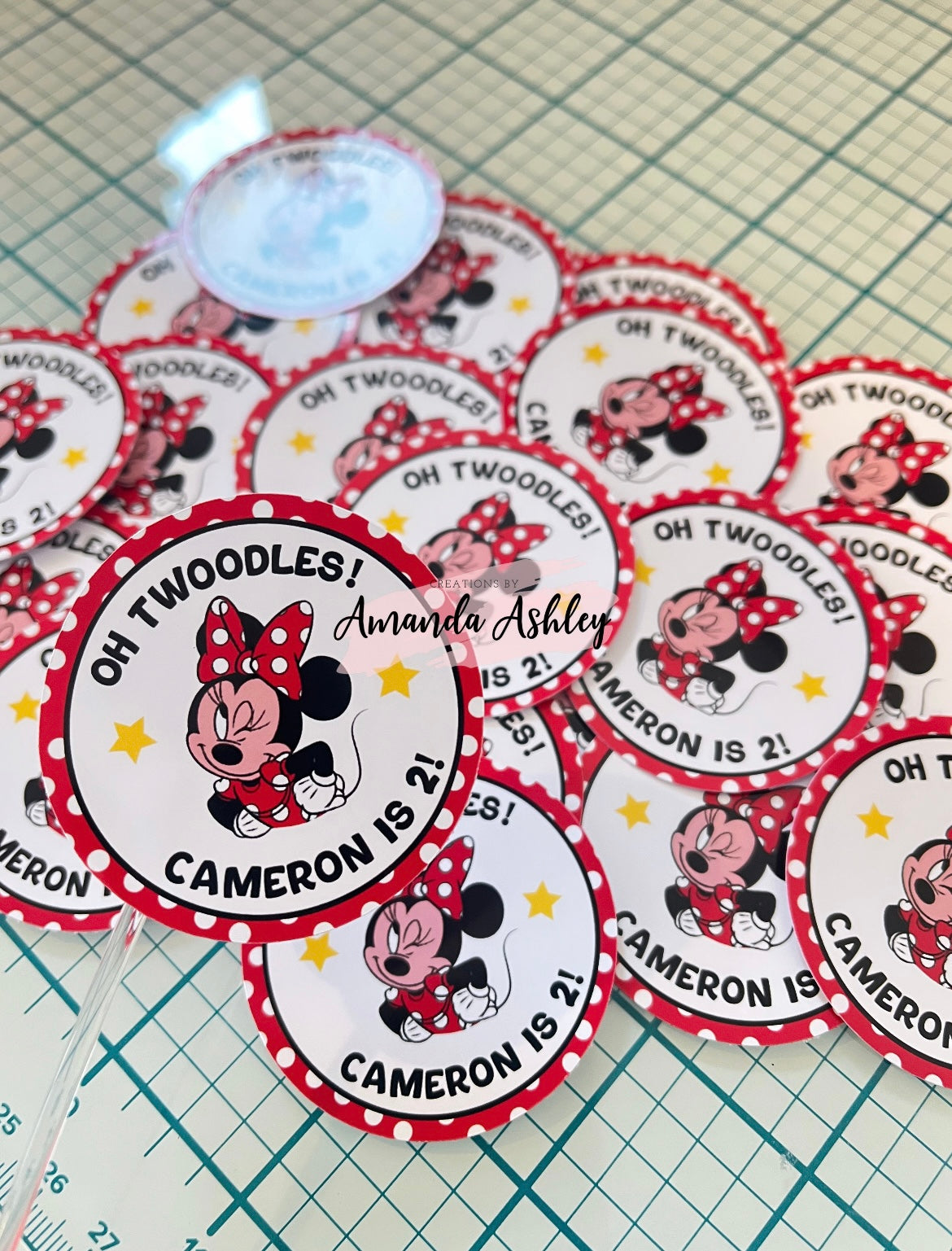 Red Polka Dot Minnie Mouse Stickers