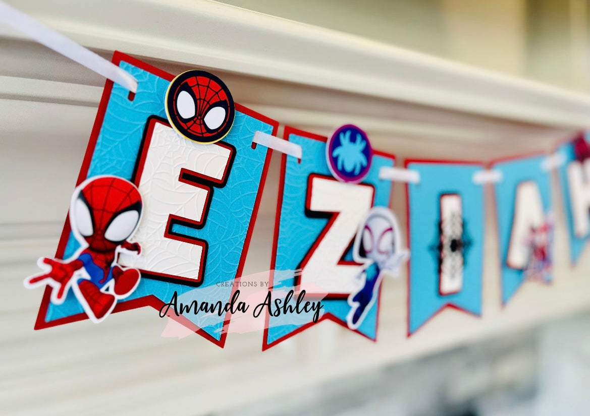 Spidey and Friends Birthday Banner