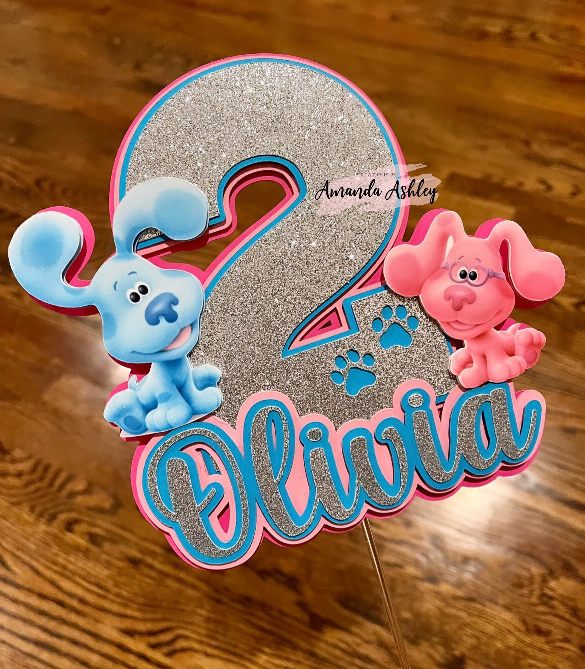 Blue Pup Cake Topper