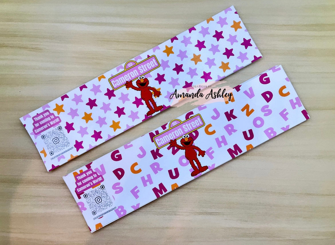 Pink Sesame Friend Waterbottle Labels