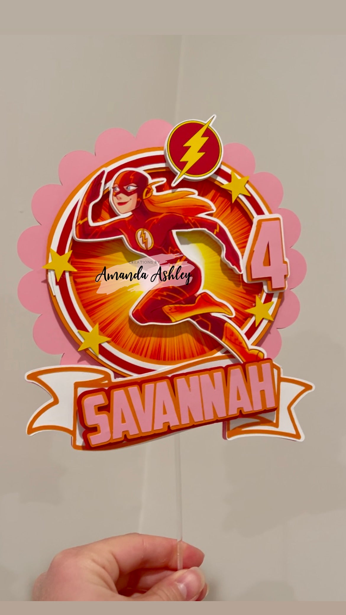 Girly Flash Cake Topper
