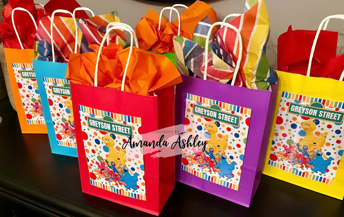 Sesame Friends Party Bag Labels