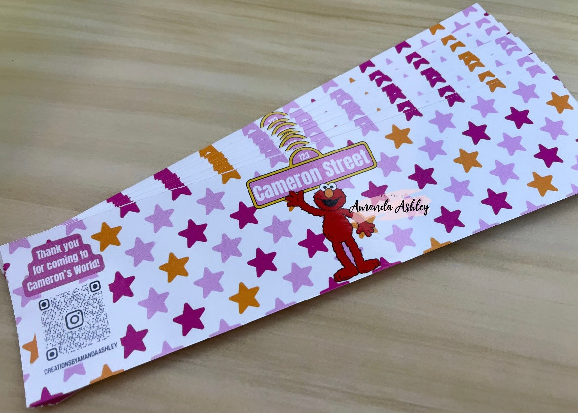 Pink Sesame Friend Waterbottle Labels