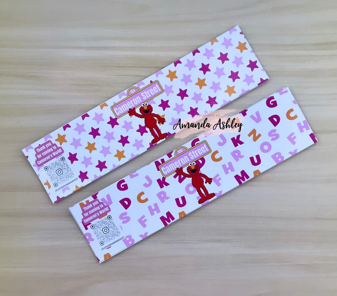 Pink Sesame Friend Waterbottle Labels
