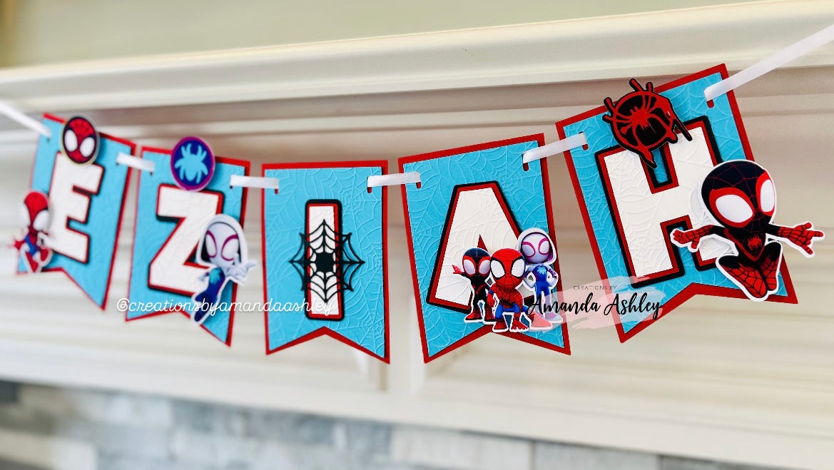 Spidey and Friends Birthday Banner