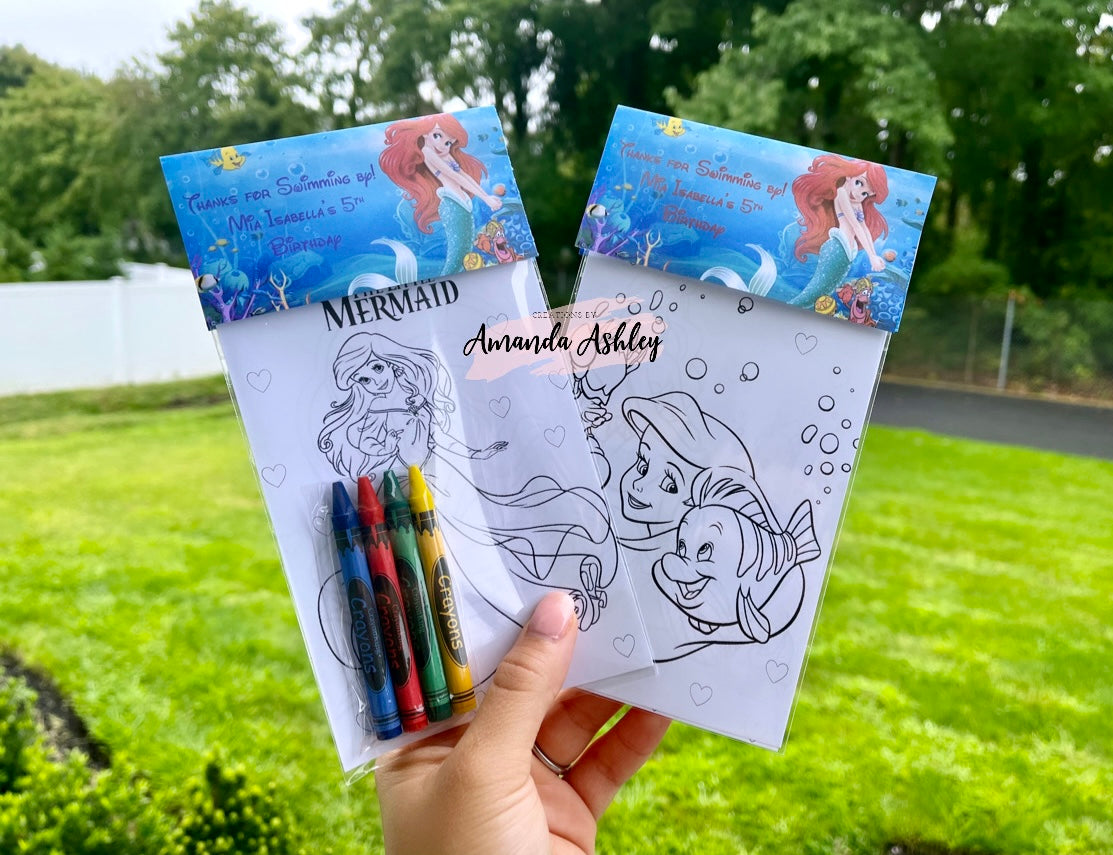 Mermaid Princess Coloring Favors