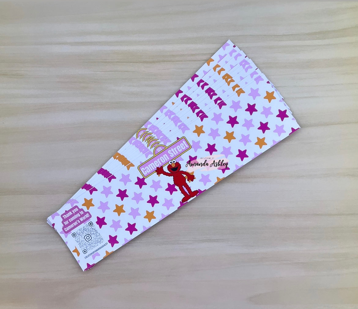 Pink Sesame Friend Waterbottle Labels