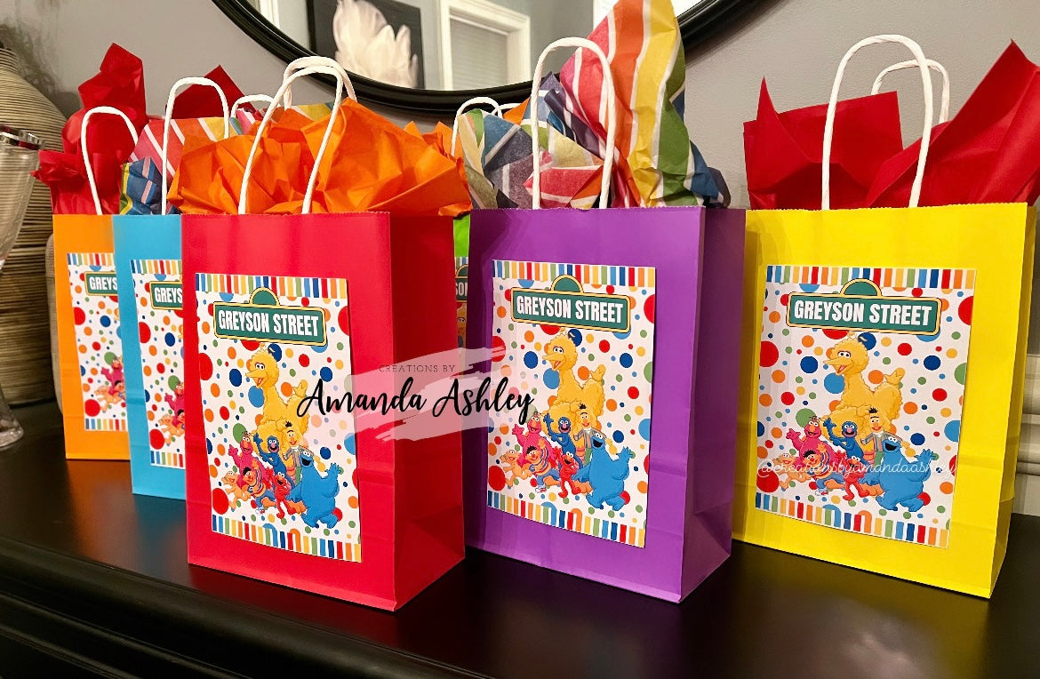 Sesame Friends Party Bag Labels