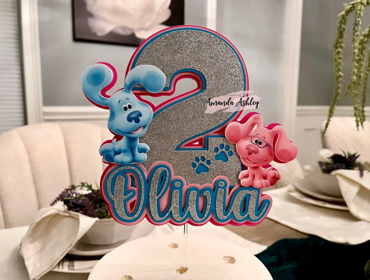 Blue Pup Cake Topper