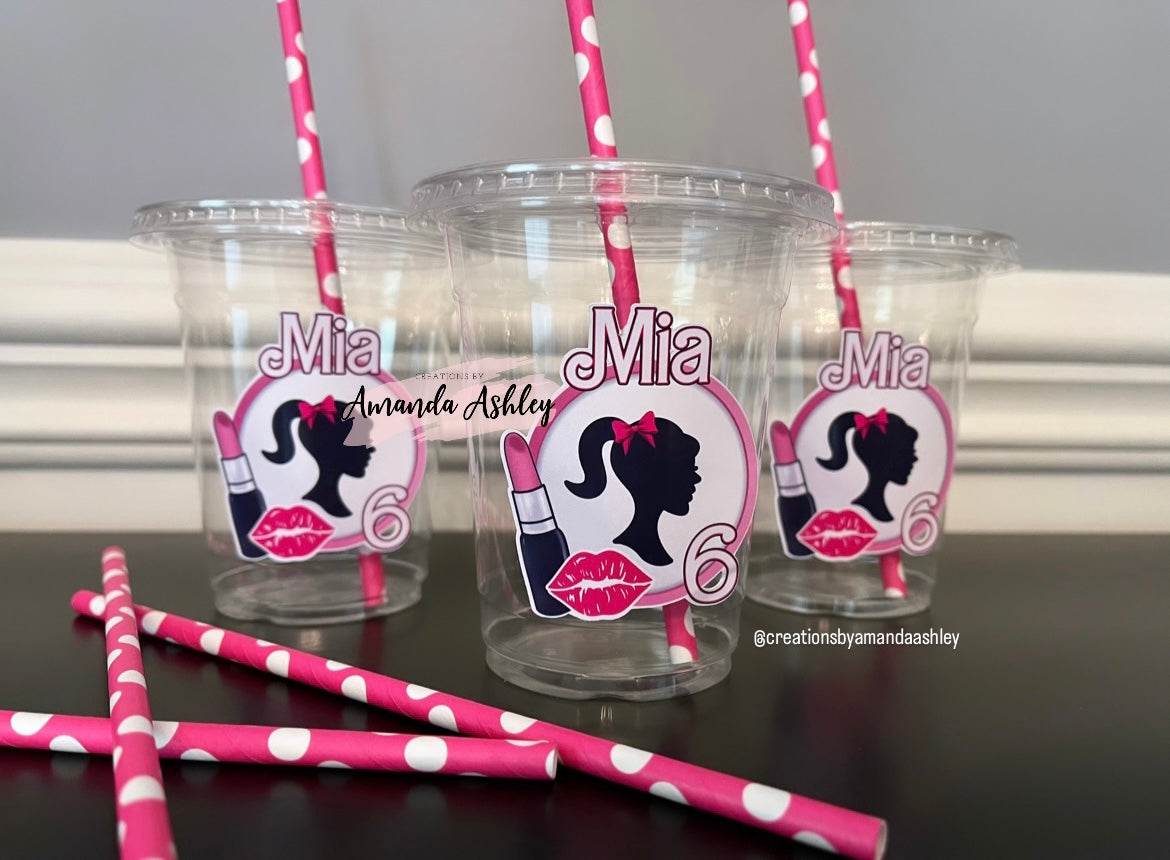 Pink Doll Party Cups