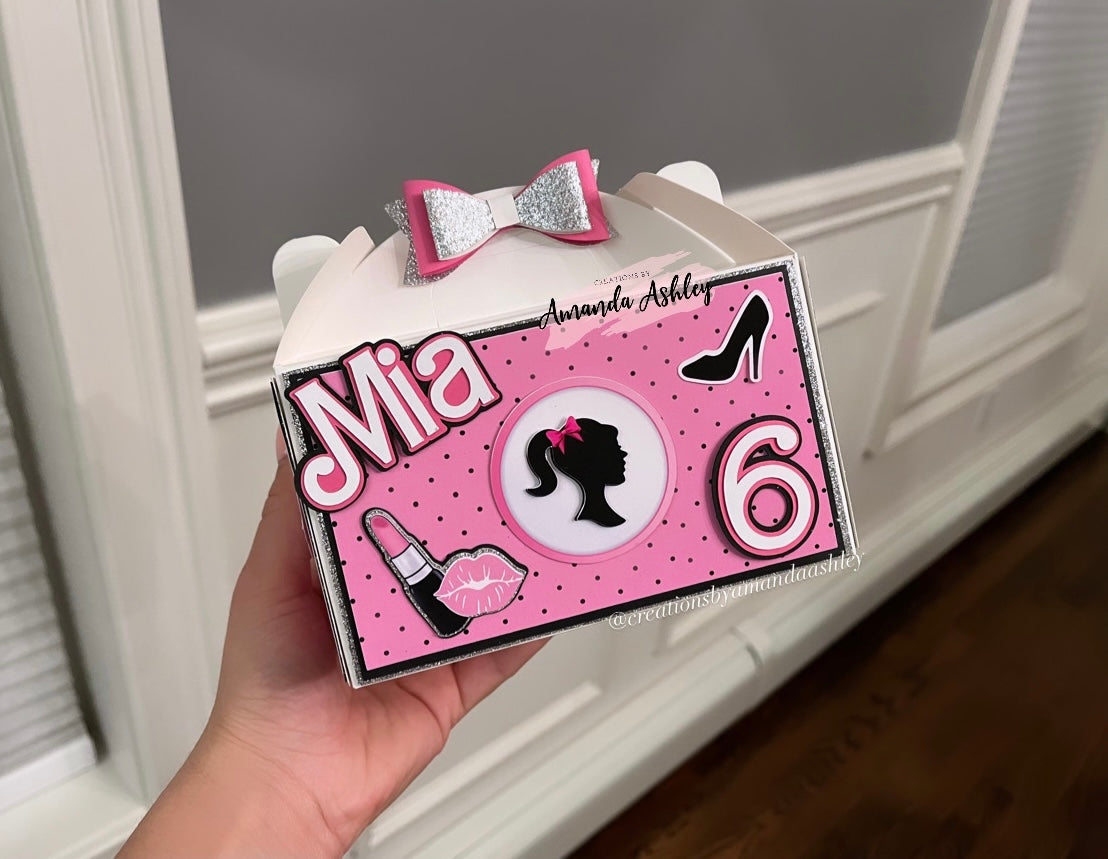 Pink Doll Favor Boxes