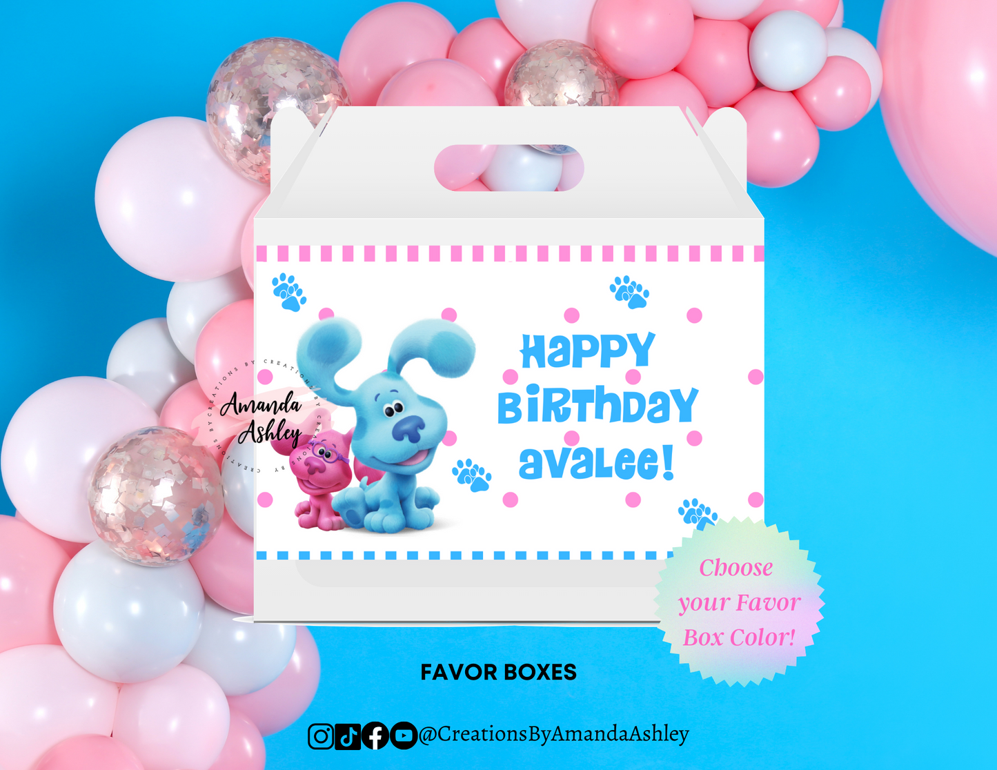 Blue Pup Favor Boxes
