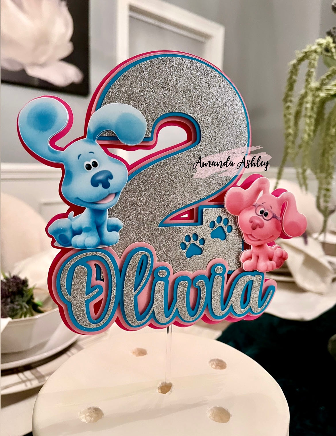 Blue Pup Cake Topper
