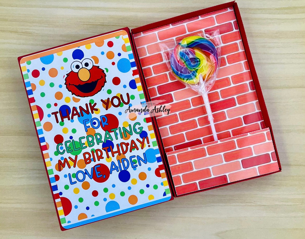 Sesame Friend Lollipop Favor Boxes