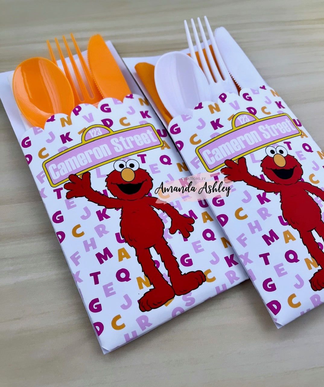 Pink Elmo Cutlery Set
