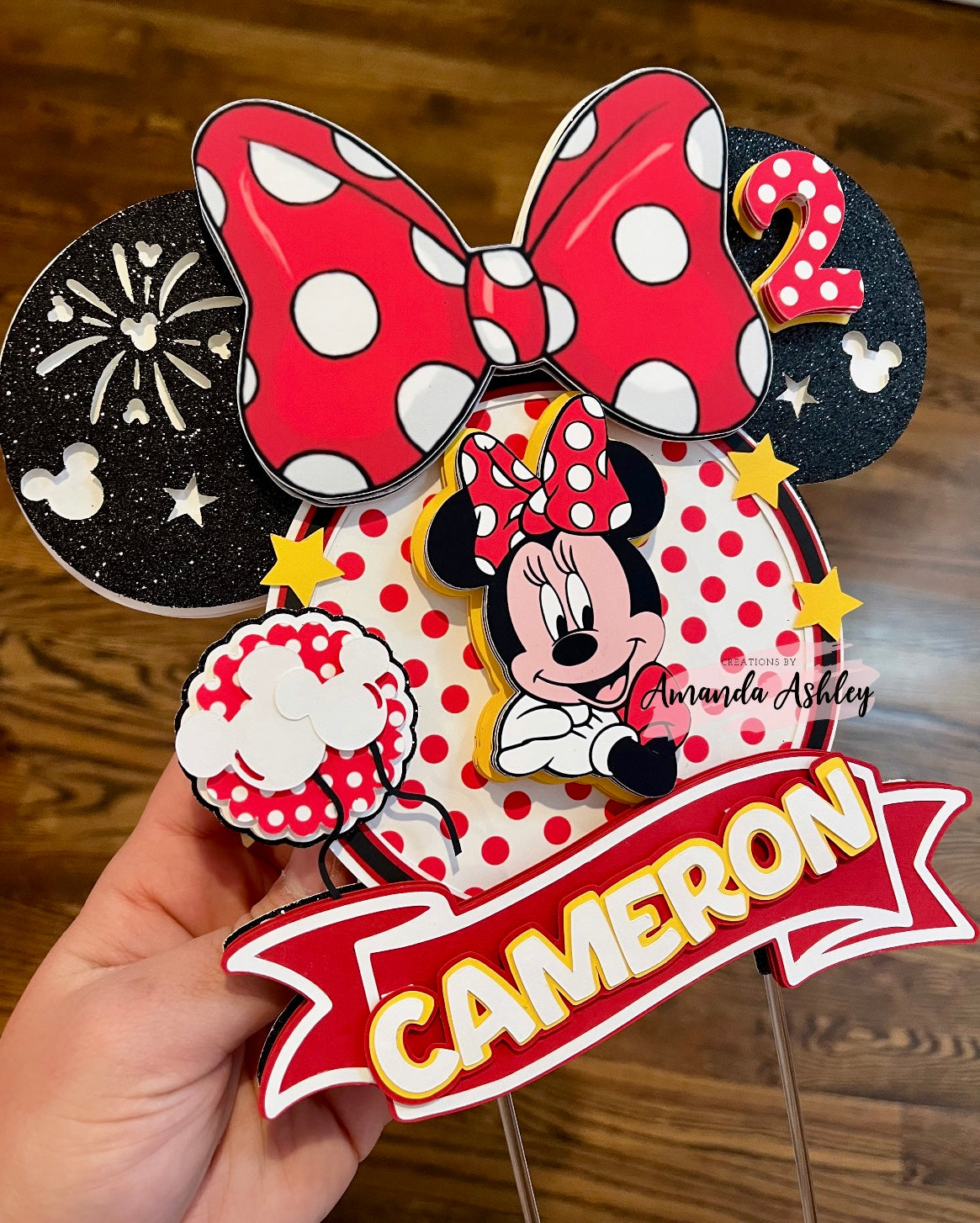 Red Polka Dot Mouse Cake Topper