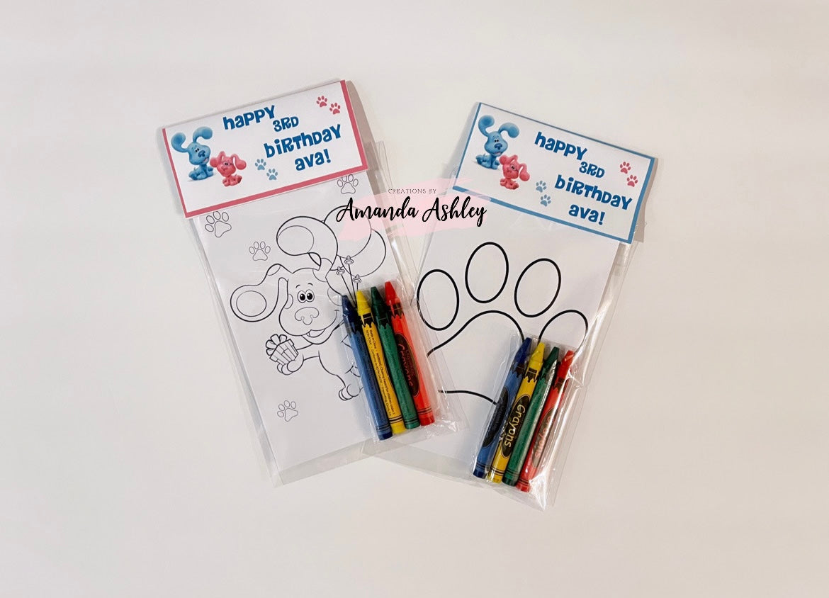 Blue Pup Coloring Favors