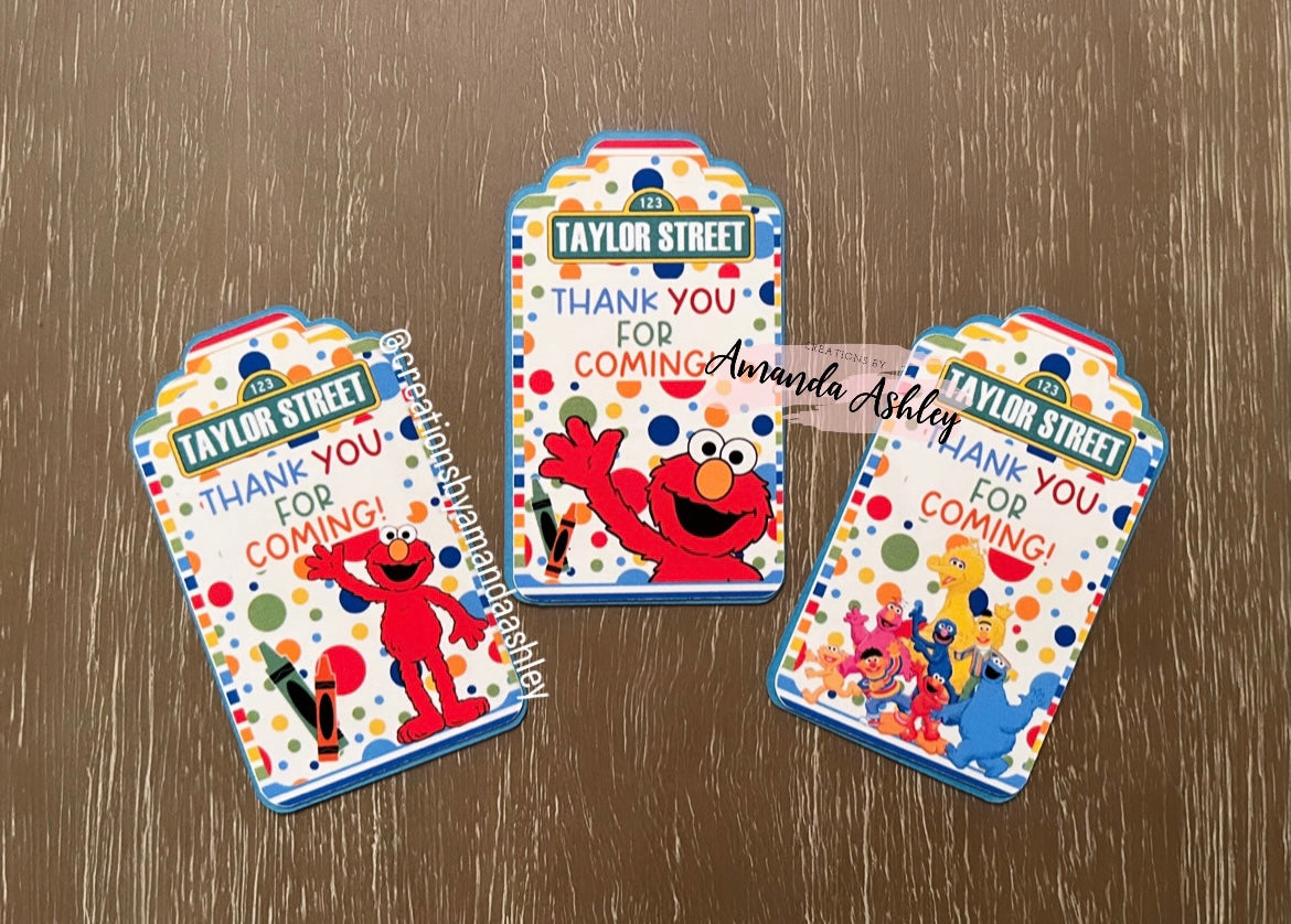 Sesame Friends Favor Tags