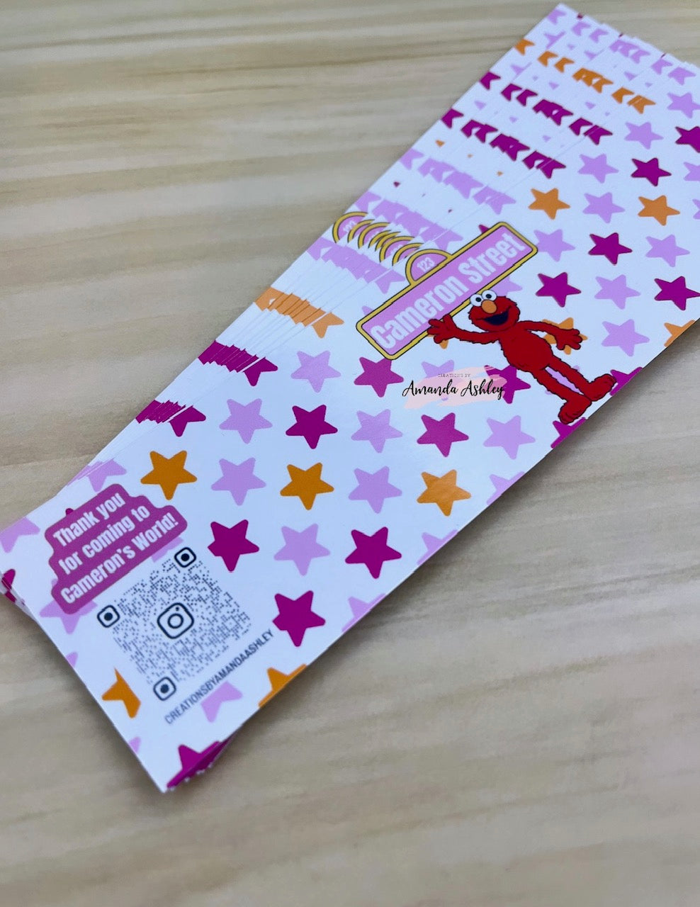 Pink Sesame Friend Waterbottle Labels