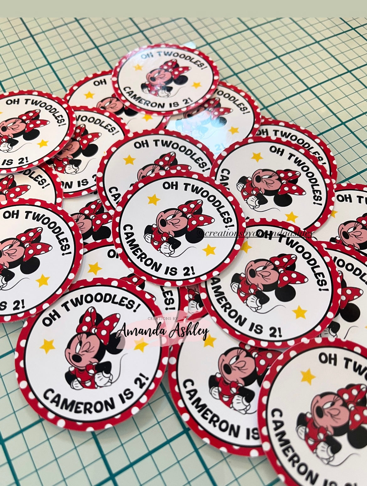 Red Polka Dot Minnie Mouse Stickers
