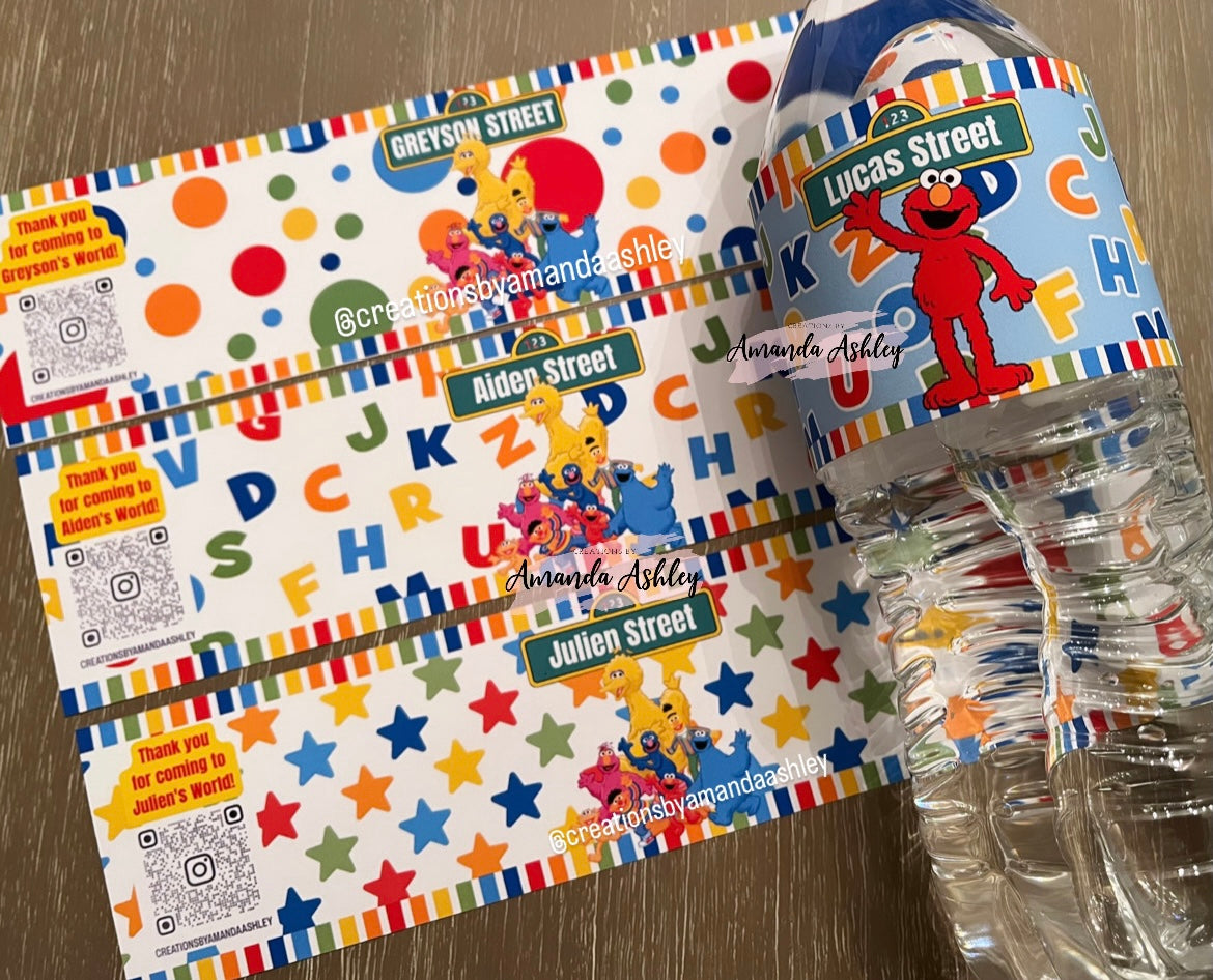 Sesame Friends Waterbottle Labels