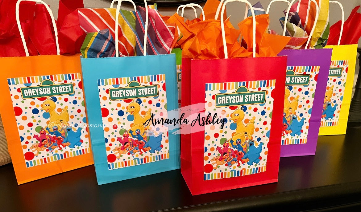 Sesame Friends Party Bag Labels