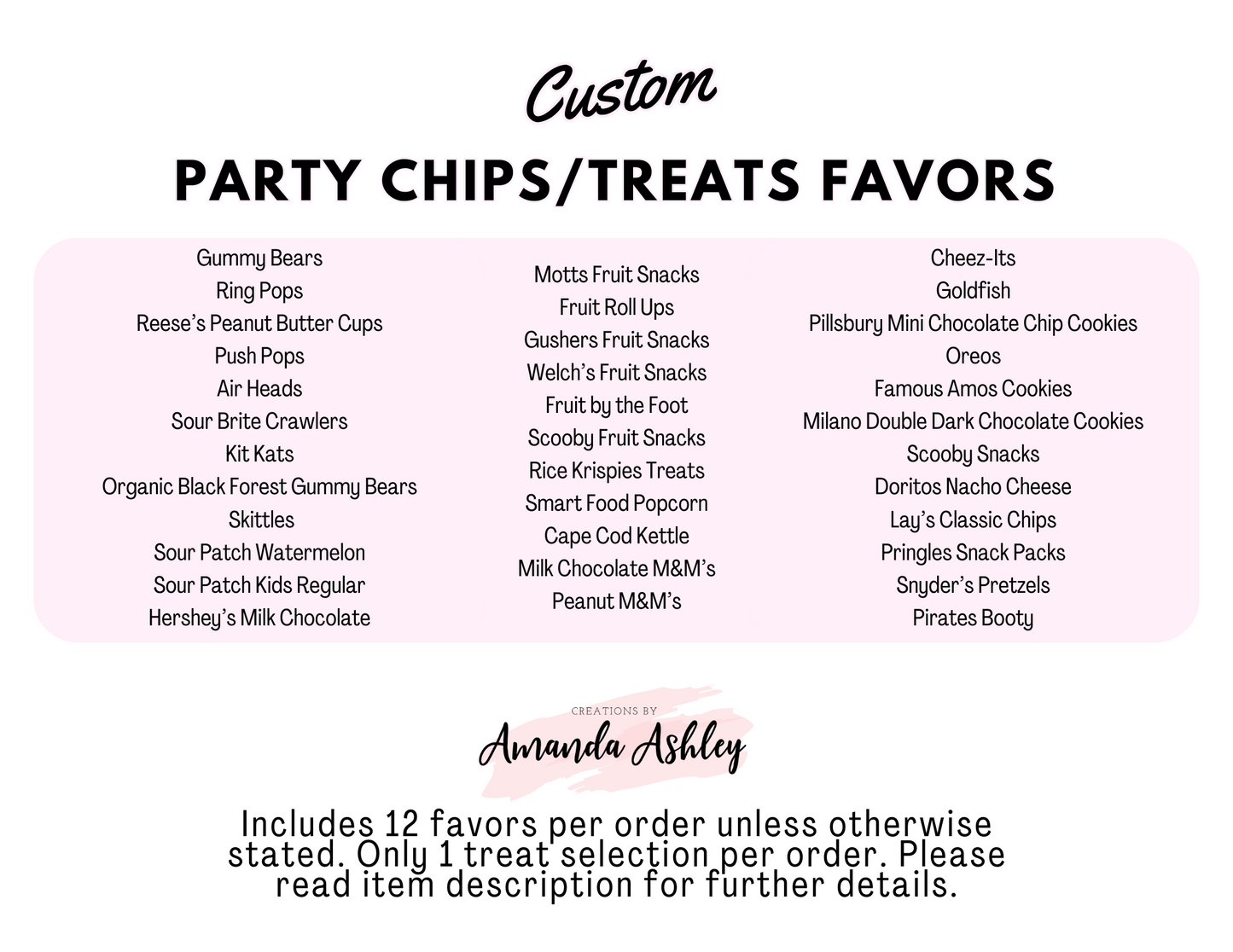 Custom Party Chip/Treat Favors