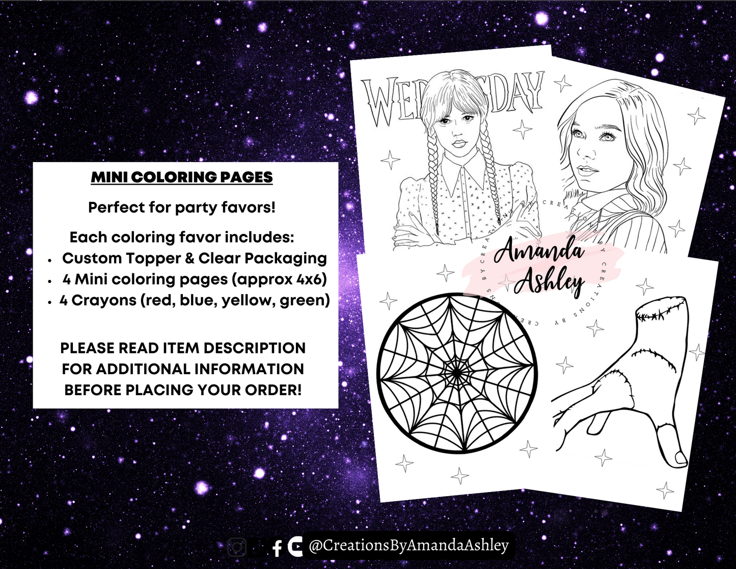Nevermore Coloring Favors