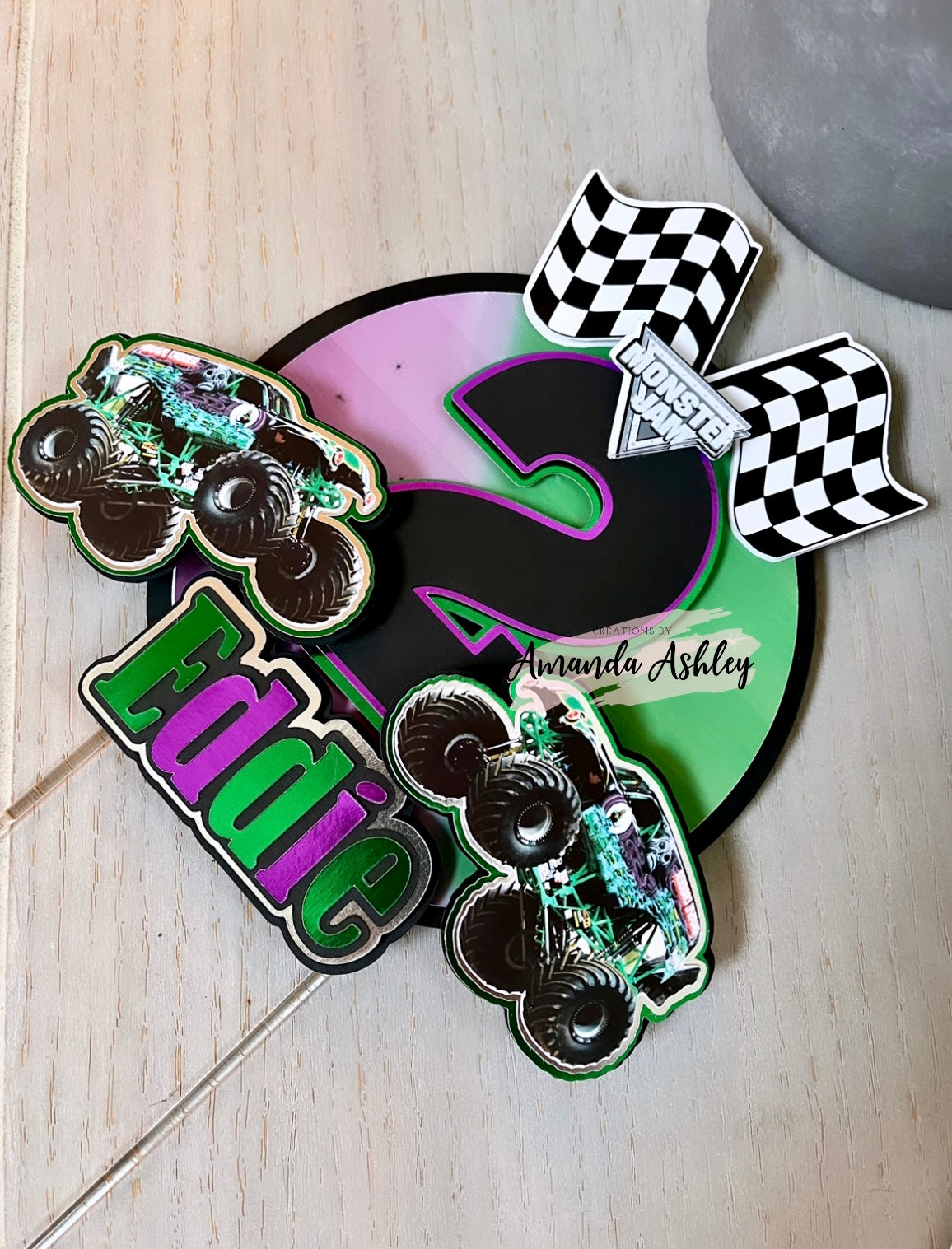 Monster Trucks Cake Topper
