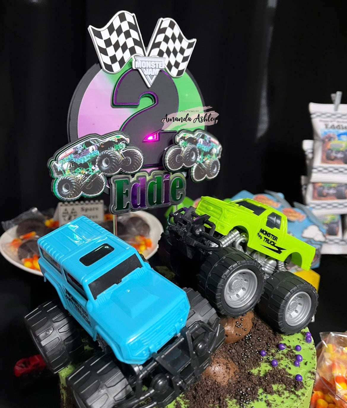 Monster Trucks Cake Topper