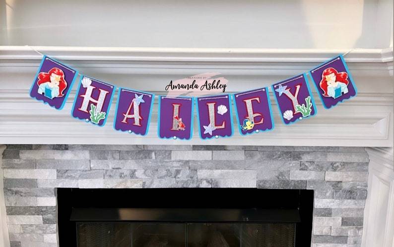 Mermaid Princess Birthday Banner