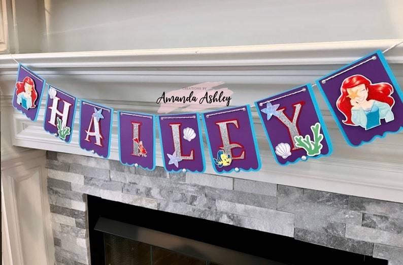 Mermaid Princess Birthday Banner