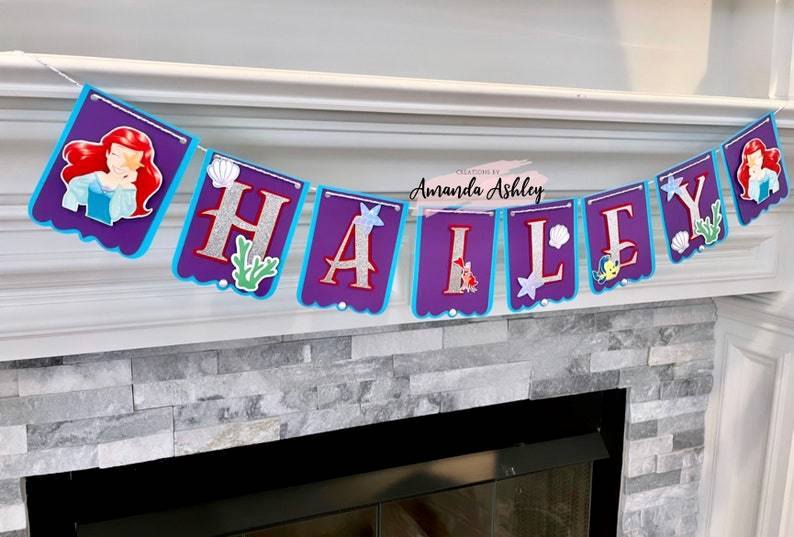 Mermaid Princess Birthday Banner