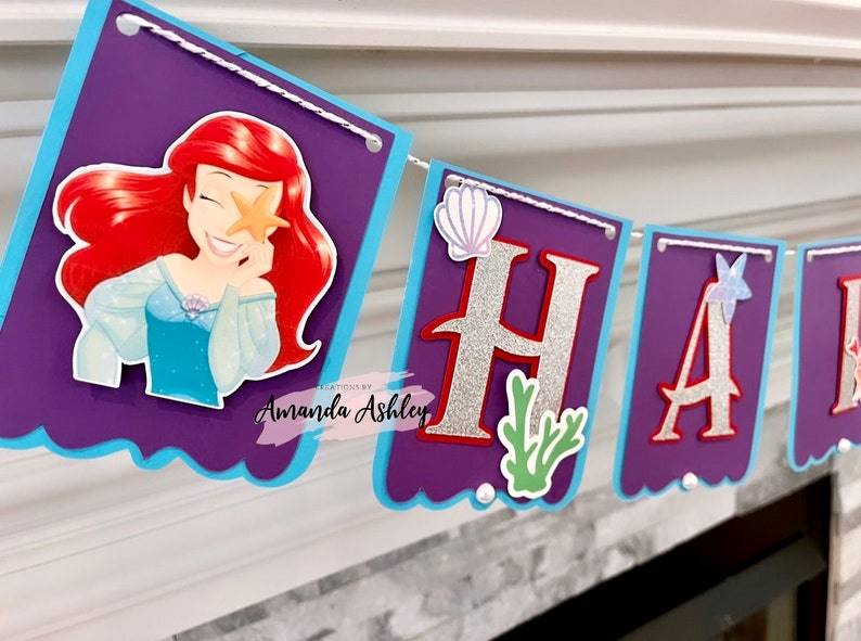 Mermaid Princess Birthday Banner