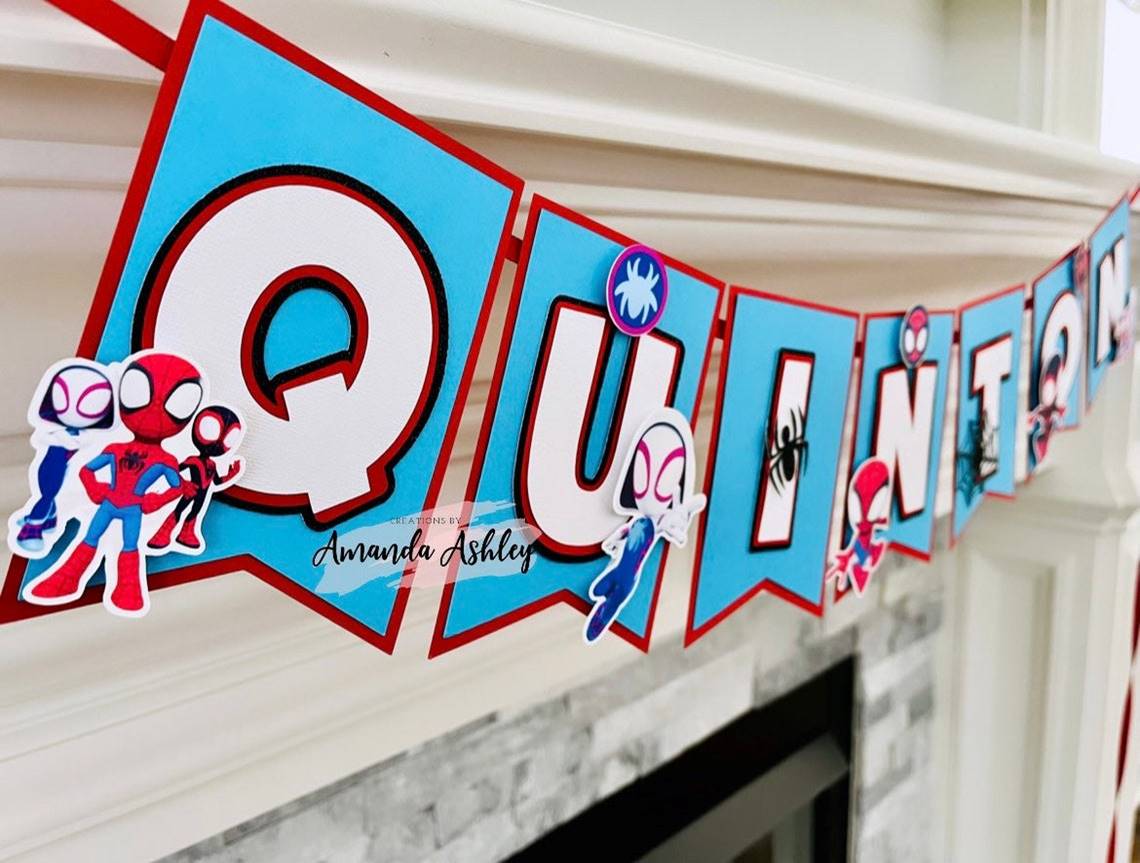 Spidey and Friends Birthday Banner